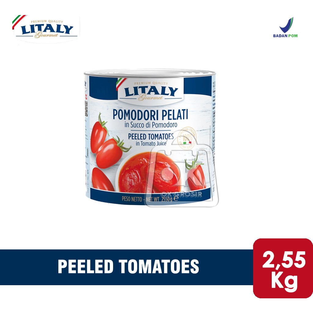 

Litaly Peeled Tomatoes / Tomat Kupas Kaleng Itali (2,55 kg)