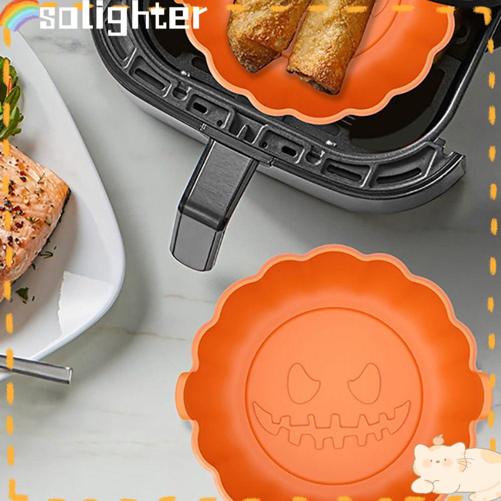 Solighter Air Fryer Silicone Pot Fried Chicken Halloween Pumpkin Grill Pan Keranjang