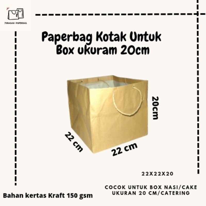 

Paperbag Kotak Tebal Ukuran 22x22x20 /Catering/ Nasi Box