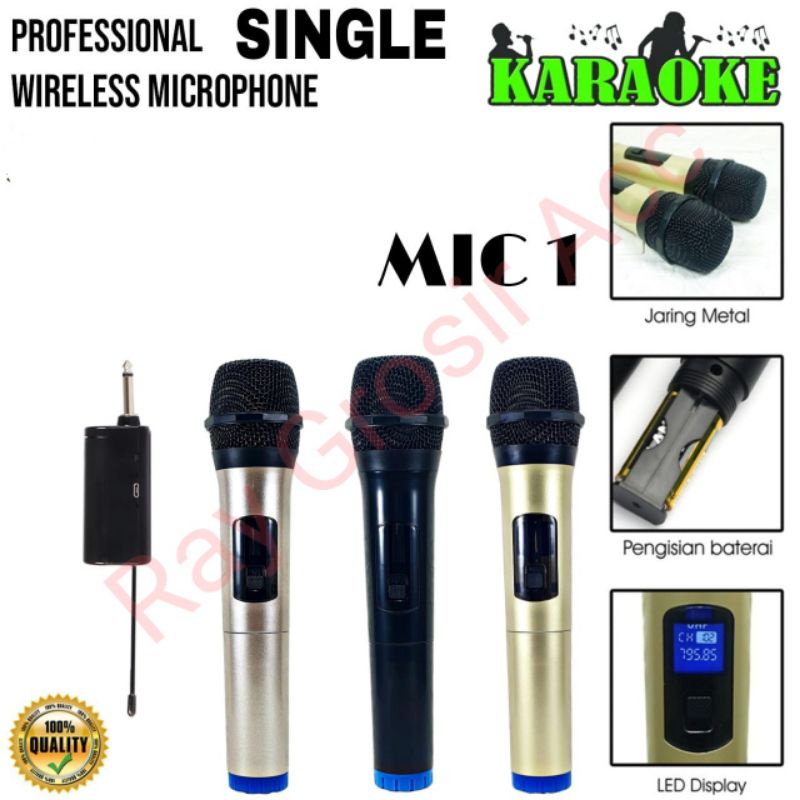 Mic01 Mic 01 Microphone MIC1 MIC 1 Wireless Single Tanpa kabel