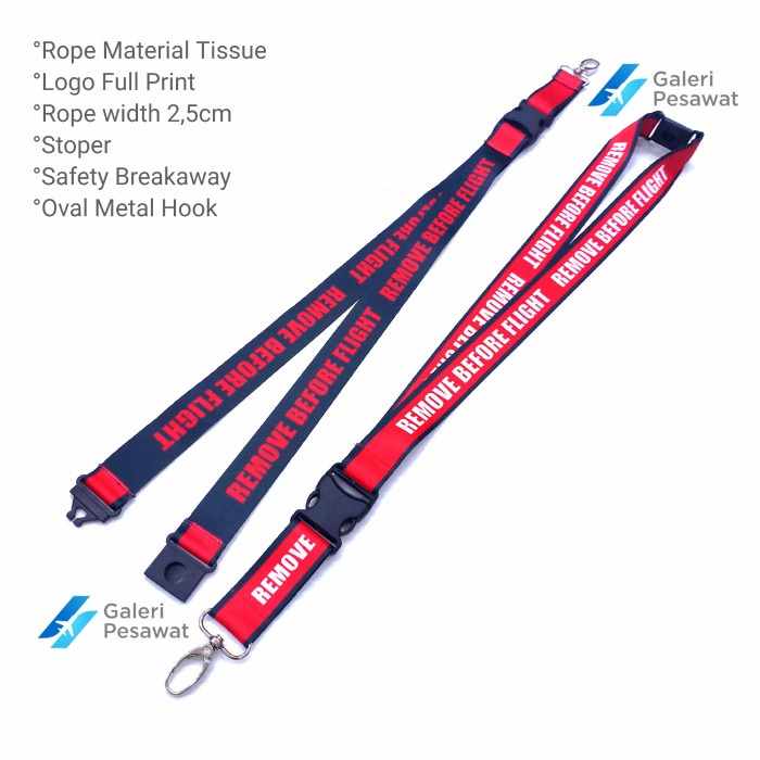 

Lanyard Lanyard / Gantungan Tali Id Remove Before Fligh Premium