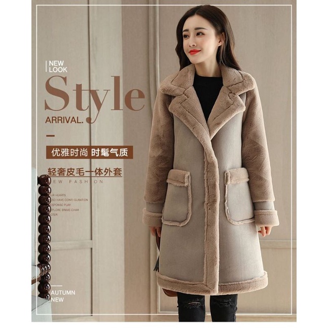 COAT LAMB INER FUR WOOL WANITA PREMIUM