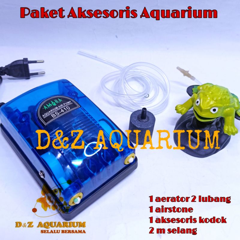 Aksesoris Aquarium Kodok Lengkap Aerator Selang Frog Hiasan Aquarium