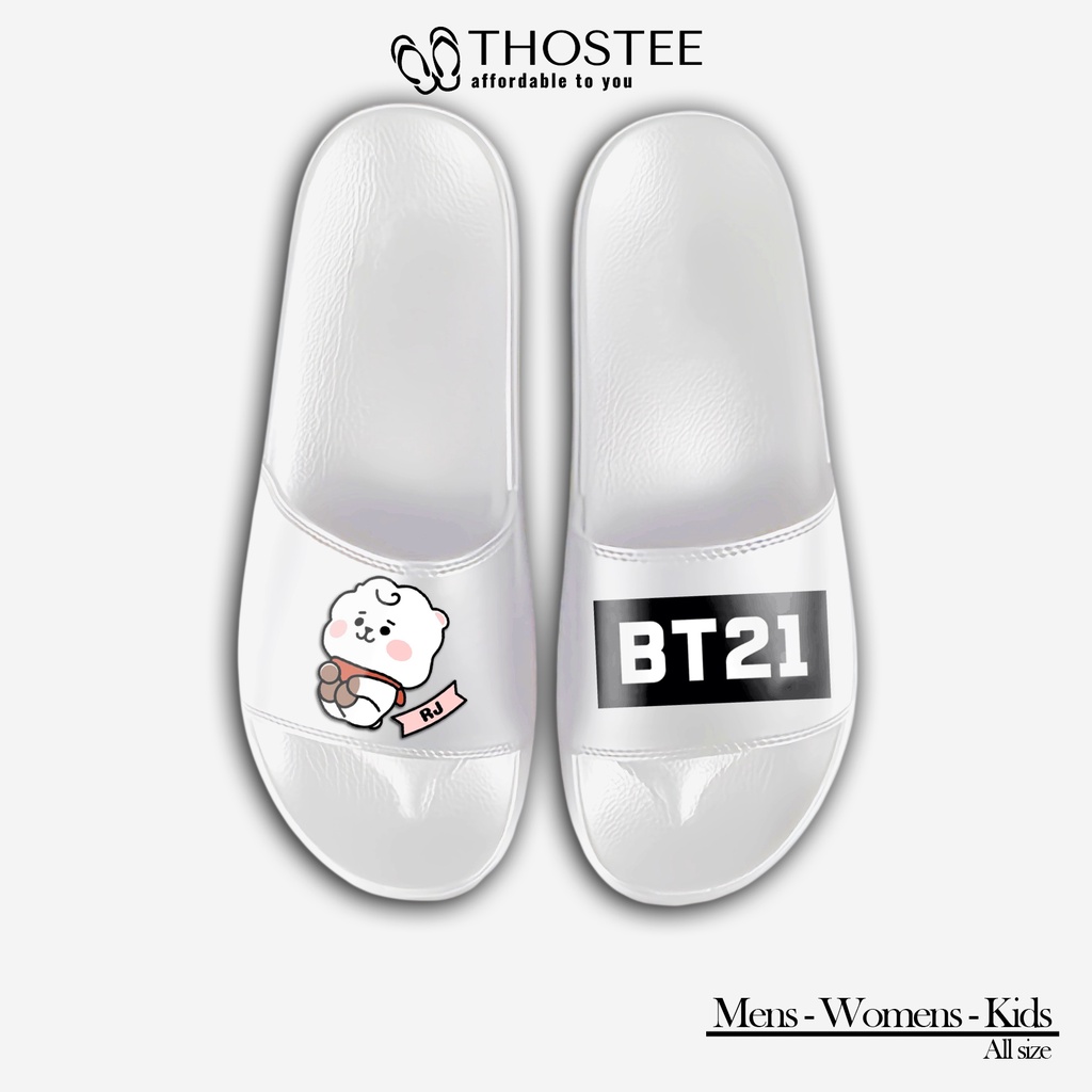 Sandal Slide White Phylon Design BT21 Koya Special Edition RajaKpop