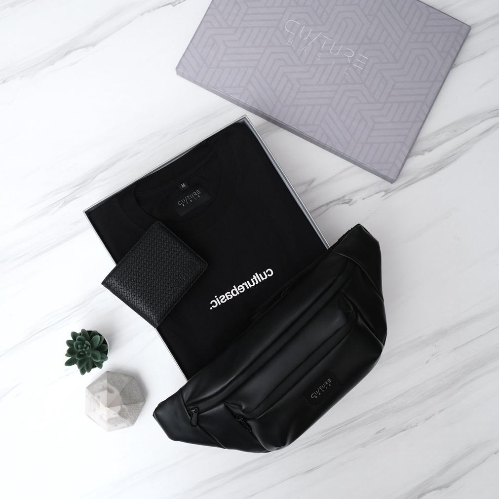 [8325] CULTURE BASIC | PAKET BOX LUXURY TSHIRT MIRROR (TM + WAISTBAG + DOMPET) INCLUDE BOX
