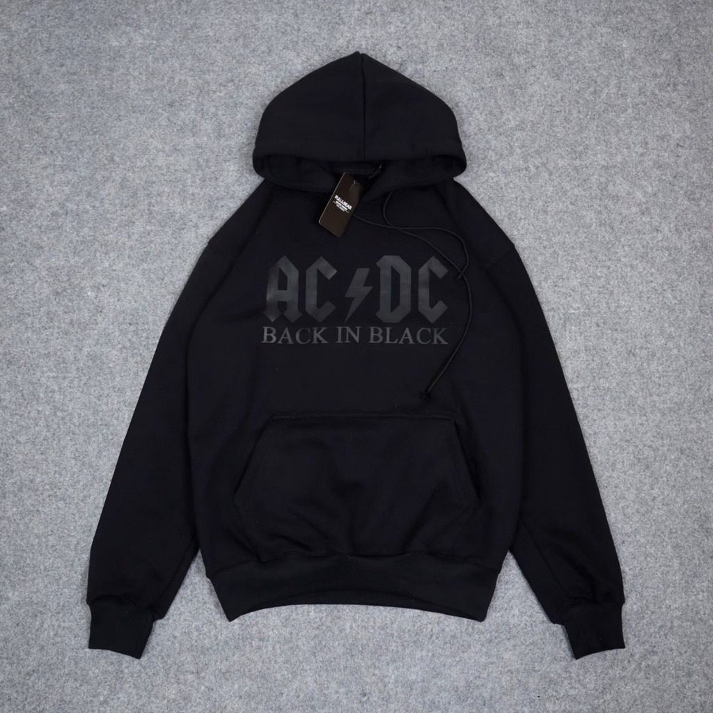 Sweater Hoodie Acdc Black In Black PullBear Unisex FullTag Label