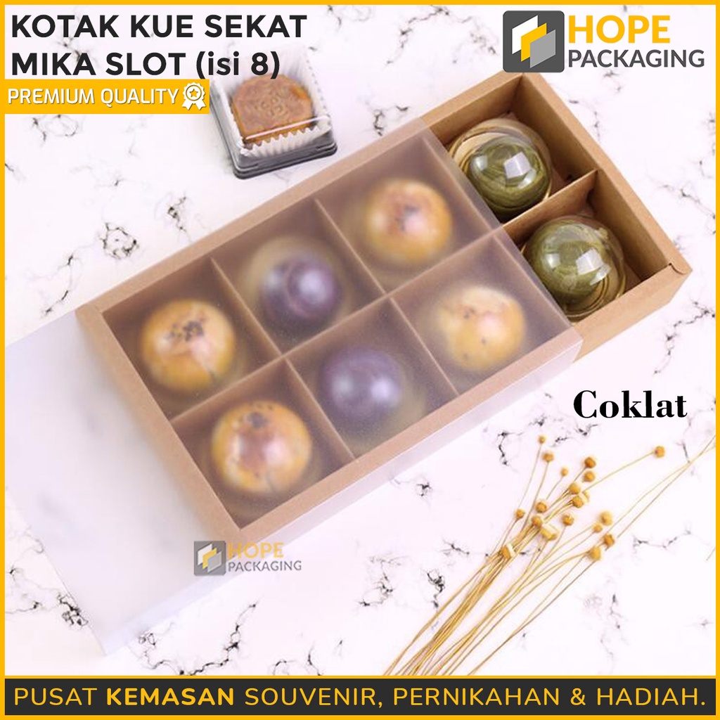 Kotak Kue Sekat Mika Slot 2 sekat / 4 sekat / 6 sekat / 8 sekat Box mika coklat / moon cake foodgrade gift sale Gift Box Mooocake Transparant