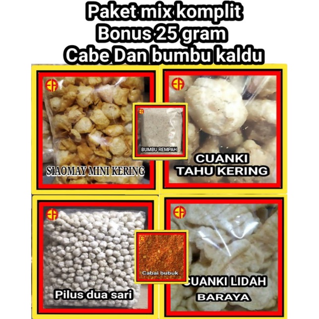 

PAKET MIX HEMAT 25 BASO ACI/SEBLAK BONUS CABE BUBUK/BUMBU KALDU