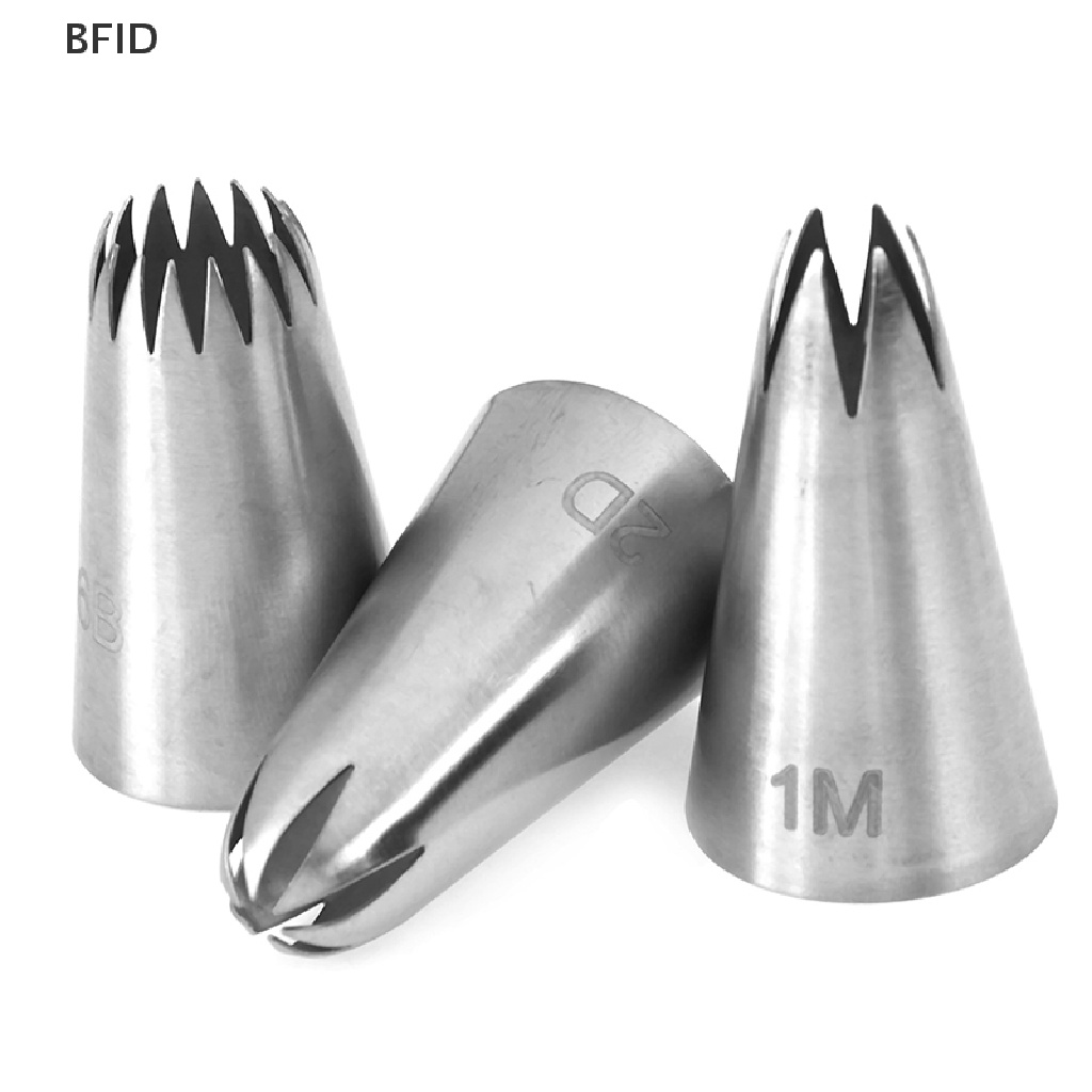 [BFID] 5pcs Stainless Steel Icing Piping Pastry Nozzle Cupcake Set Pembuat Krim [ID]