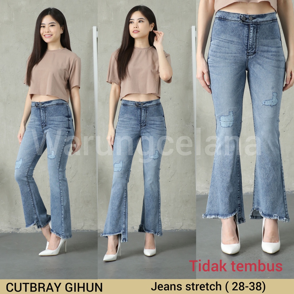 GIHUN CUTBRAY RIPPED - CELANA JEANS WANITA PREMIUM