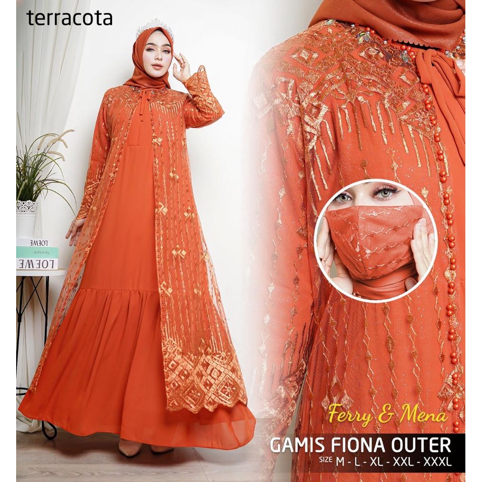 BK - GAMIS FIONA OUTER LEPAS ORIGINAL GAMIS MODERN DRESS MEWAH GAMIS REMAJA KEKINIAN GAMIS PESTA TER
