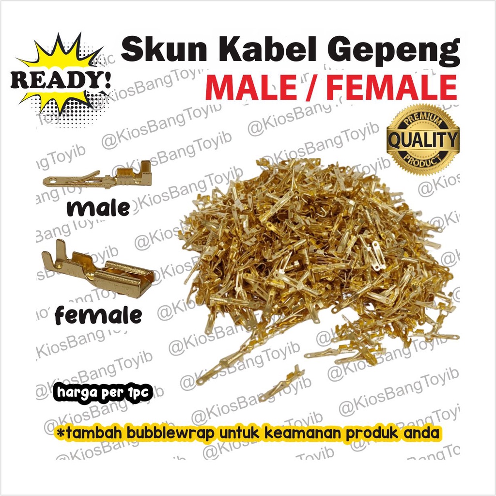 Skun Sekun Terminal Kabel Gepeng Kuningan Male Female Cowok Cewek
