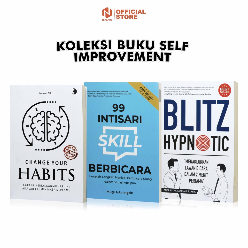Buku Novel Pengembangan Diri Blitz Hypnotic / Change Your Habits / 99 Intisari Skill Berbicara