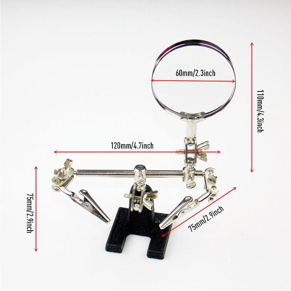 Lanfy Solder Iron Stand Dengan Kaca Pembesar Klip Tambahan Sirkuit Listrik Holder Reparasi Alat Las PCB Holder