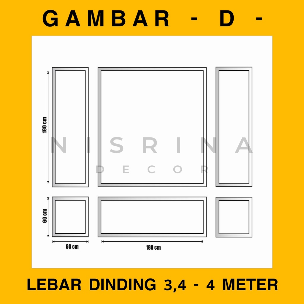 Wall Moulding Premium / Lebar Dinding 3,4 - 4 Meter