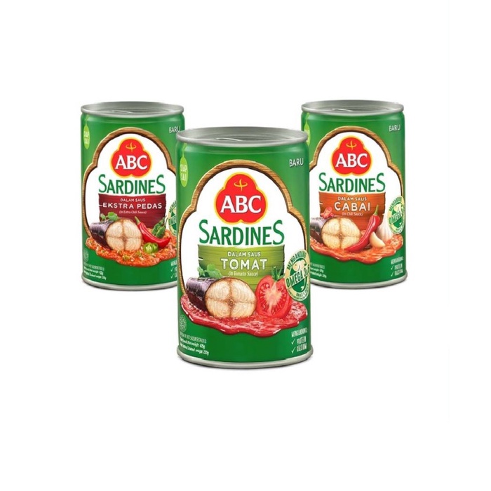 

ABC Sardines Warna Hijau 155 gram Rasa