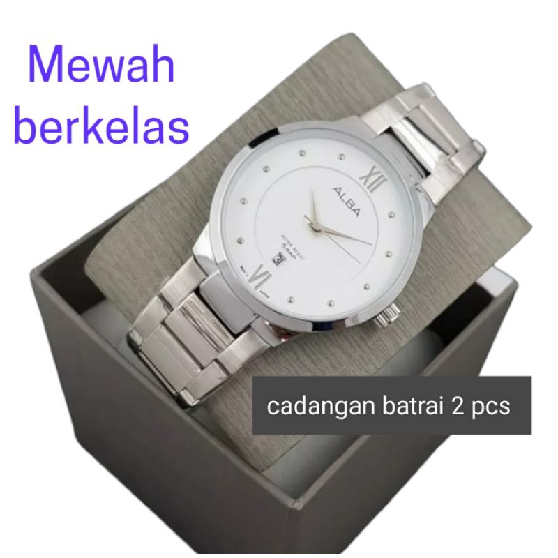 ALBA ROMAWI /Jam tangan pria keren elegan / jam tangan cowok/Laki  anti air / free bok termurah