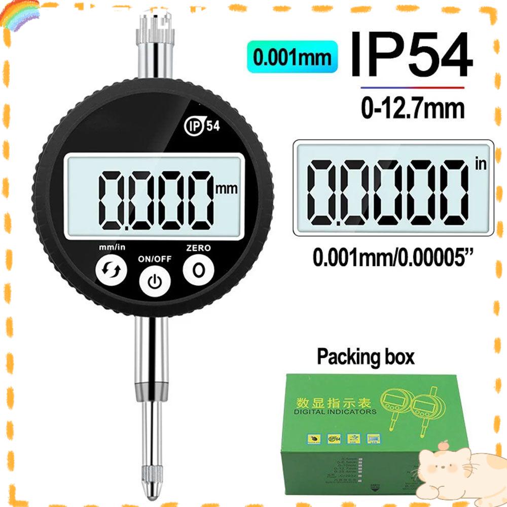 Solighter IP54 0-12.7mm Indikator Digital Tahan Air Elektronik Micrometer Test Gauge Metric Inch Dial