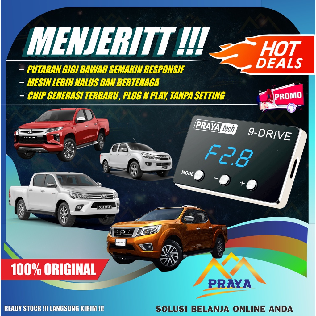 PRAYATECH 9 DRIVE THROTTLE CONTROLLER PIGGYBACK WULING REMAP ECU ALMAZ CONFERO ERTIGA EVALIA CANTER  CARRY HIACE DMAX KARIMUN D-MAX SWIFT TRAGA PRADO LAND CRUISER XTRAIL AVANZA VELOZ XENIA NAV1 ERTIGA ISUZU TAGRA DFSK GLORY 560 580