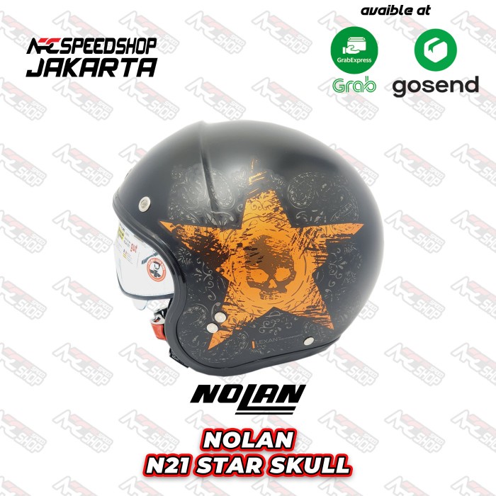 Helm Motor Nolan N21 Star Skull Helmet Motor Half Face #Original