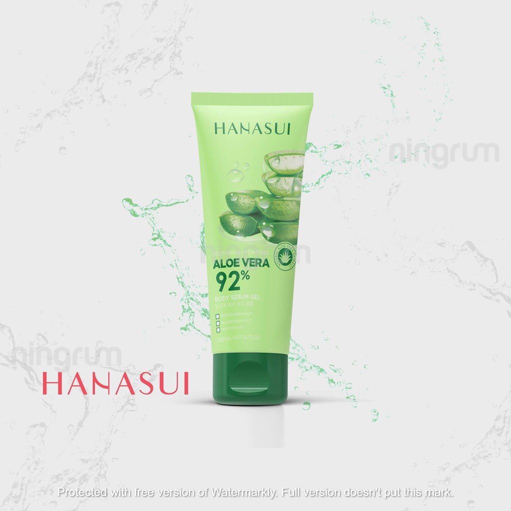Ningrum - HANASUI Body Serum Gel 200mL | Aloe Vera Vit C Sakura | Perawatan Tubuh Gel Serum Original BPOM - 5016