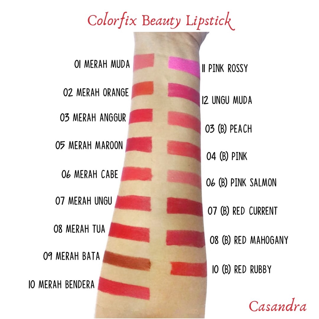 [NEW] Casandra Colorfix Beauty Lipstick | Lipstik