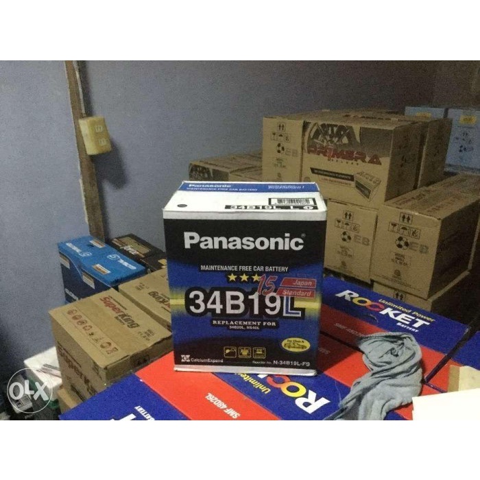 Aki mobil jazz panasonic mf maintenance free 34b19l -65892