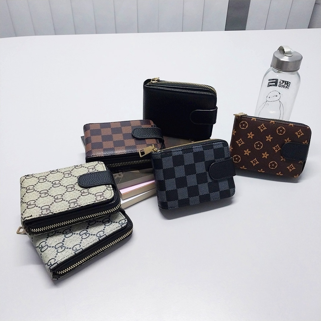 Dompat Kartu Wanita Import Card Holder Wallet Perempuan Motif Polos Kotak Cantik Dompet Perempuan Fashion D60