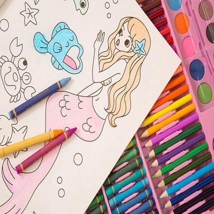 

Bayar Ditempat - Stationary Set isi 86 pcs Pensil Crayon Warna Cat Air / Perlengkapan Sekolah Menggambar Anak / Alat Warna !!