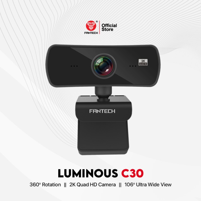 Webcam Fantech Webcam 2K 4Mp Luminous C30 Qhd 1440P