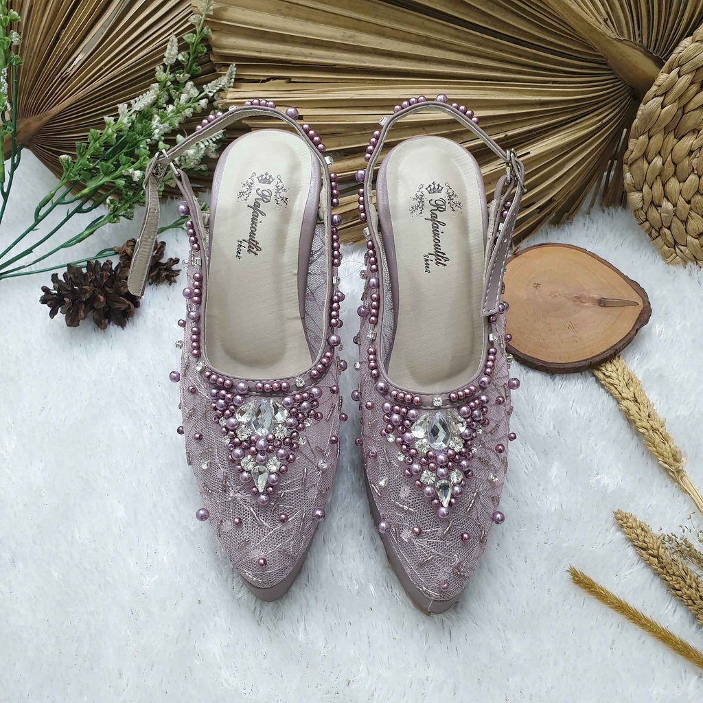 Sepatu wedding pesta cantik kiyarisa mauve 10cm tahu