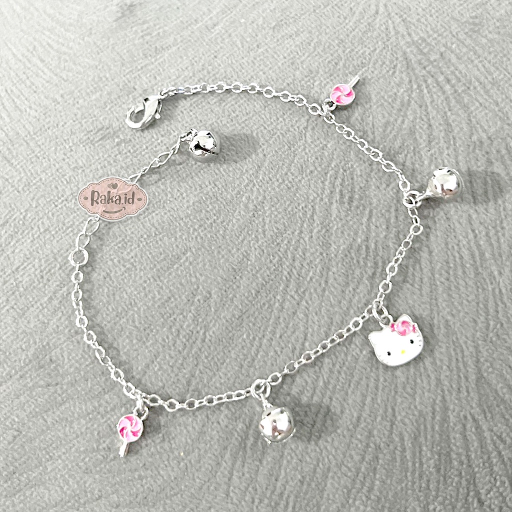 Gelang Anak Perempuan Gelang Tangan Anak Rantai Motif Kitty Pita Bunga Lolipop Perhiasan Anak 1224