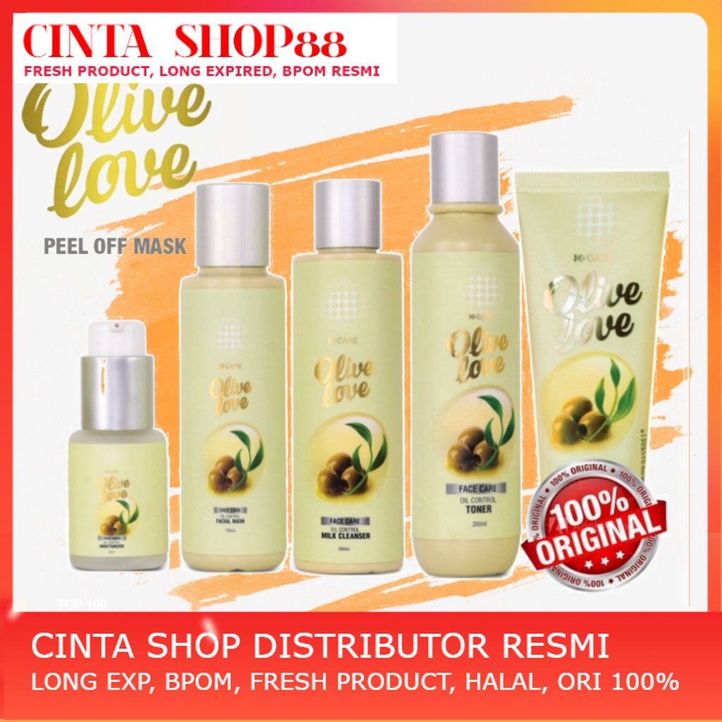 K Care Olive Love Milk Cleanser Toner Facial Wash Moisturizer Peel of Mask Paket Perawatan Wajah