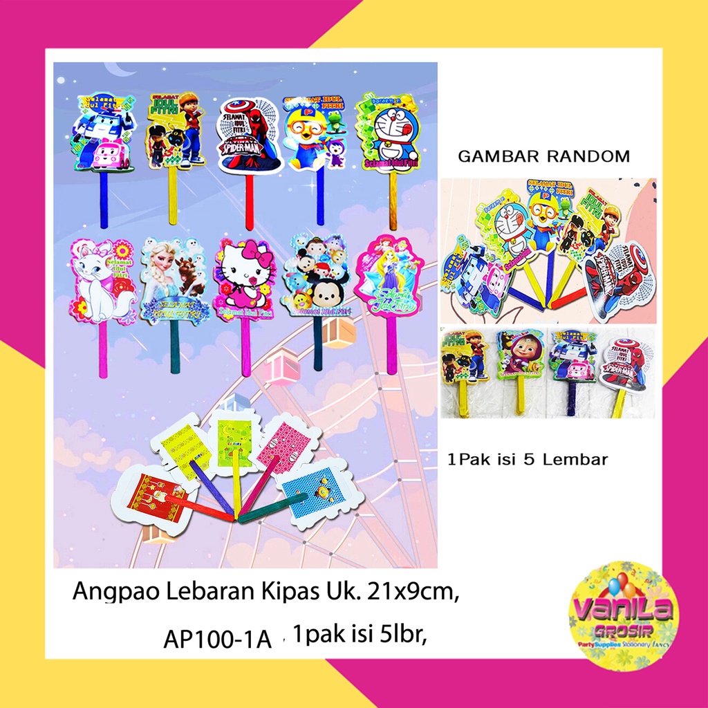 

(1Pak isi 5Pcs) Amplop Lebaran Idul Fitri Kipas, Angpao Idul Fitri Karakter Cewek & Cowok, grosir murah amplop lebaran/ angpao idul fitri ready stok
