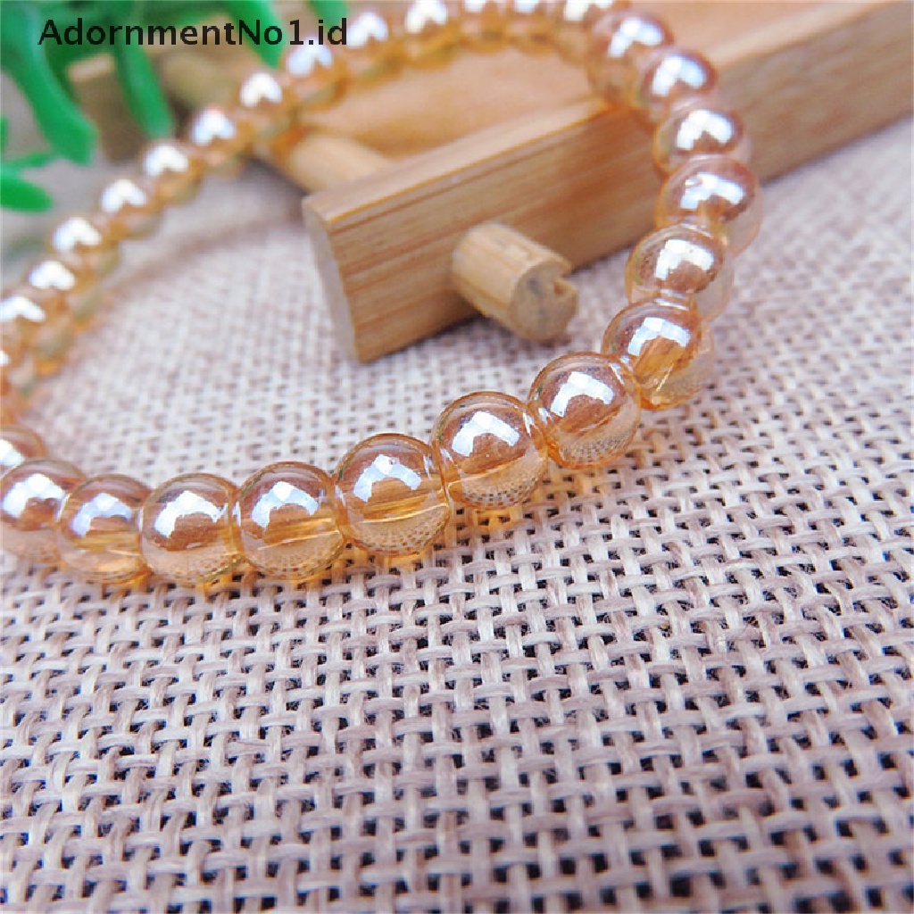 [AdornmentNo1] Amber Kristal Gelang Wanita Manik-Manik Batu Alam Tali Elastis Gelang Perhiasan Hadiah [ID]