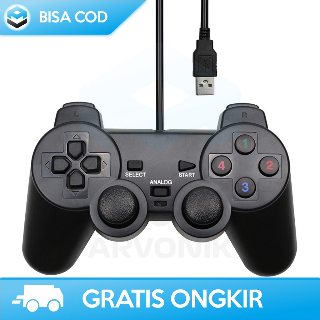 CONTROLLER PC USB GAMEPAD SINGLE WIRED JOYSTICK GAMING FOR KOMPUTER