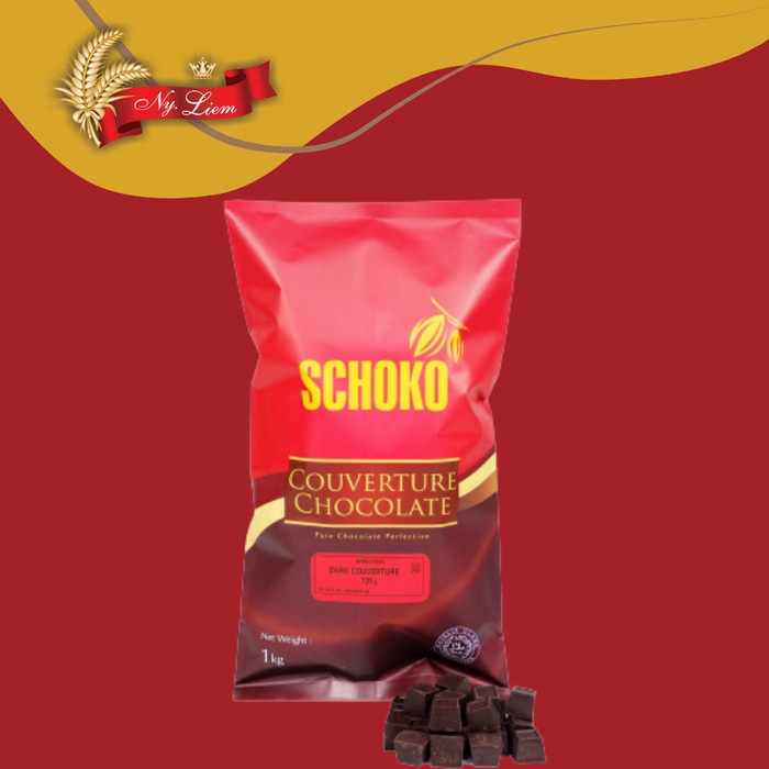 SCHOKO Couverture Chocolate / Cokelat 72% Cube 1 kg