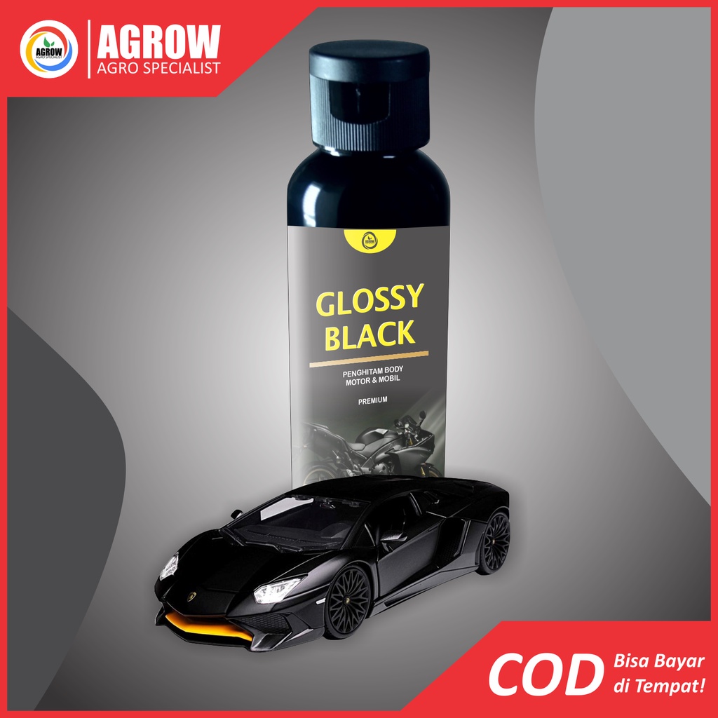 Glossy Black Polish ORI 100 ML Penghitam Dashboard Body Kasar Motor &amp; Mobil by Agrow (Trim Restorer)