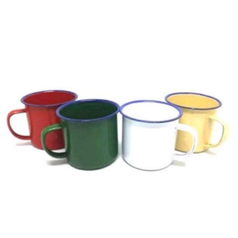 Mug Gunung Enamel set 4 warna Ukuran 7cm 100% ORIGINAL
