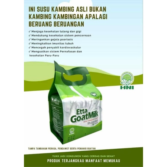 

Susu Kambing Etawa/Etta Goat Milk HNI HPAI