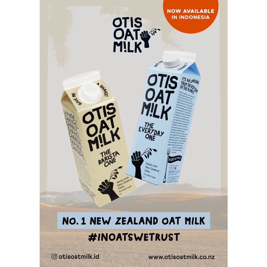 OTIS Oat Milk 1 Liter with New Zealand Oats - Susu Gandum Impor - Everyday One &amp; Barista One