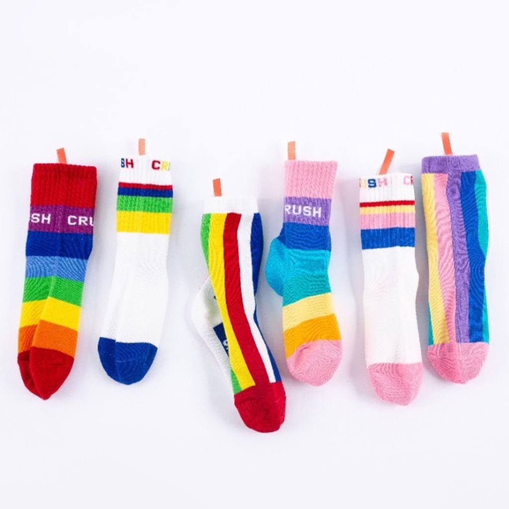 MurmerOfficial Kaos Kaki Anak Motif Rainbow Crush Kaus Kaki Bayi Lucu KK067