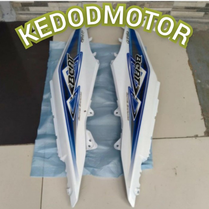 Cover Body Bodi Samping - Belakang Beat Fi 2013-2015 Putih + Striping