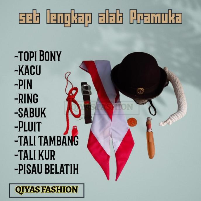 SET LENGKAP TOPI BONY+ALAT PRAMUKA/PERALATAN PRAMUKA ANAK PEREMPUAN