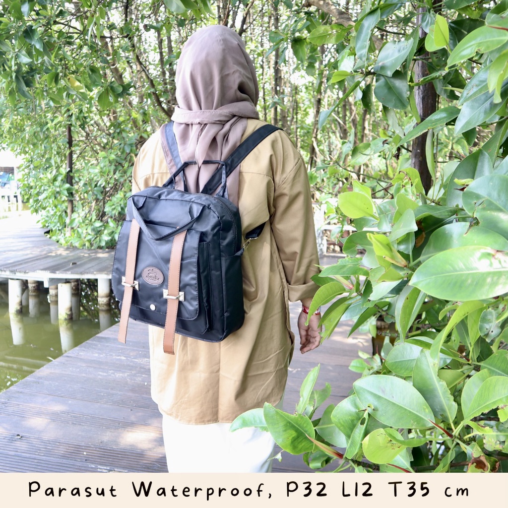 Tas ransel 3 in 1,ada 3 Fungsi bisa ransel slempang dan Tenteng muat leptop 14 in,cocok buat kerja