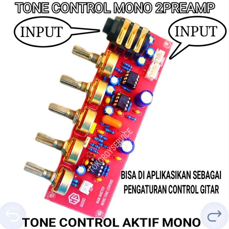 Tone Control Aktif Mono IC JRC4558 Ori / Tone Control Mono 2 Preamp