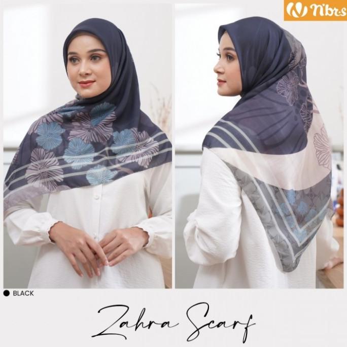 jilbab segi empat motif syari voal 120 zahra scarf nibras hijab