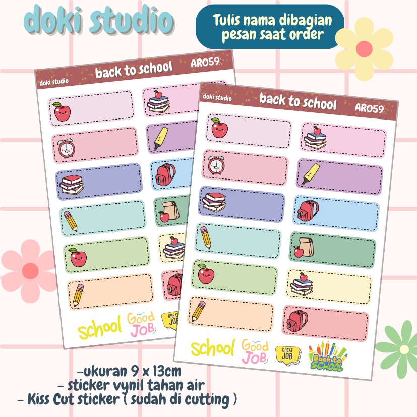 

[DOKI] Stiker Dekorasi Lucu / Sticker Journal / Stiker Aesthetic Memo Sticky Notes Journal Scrapbook Planner - Sticker Nama / Barang