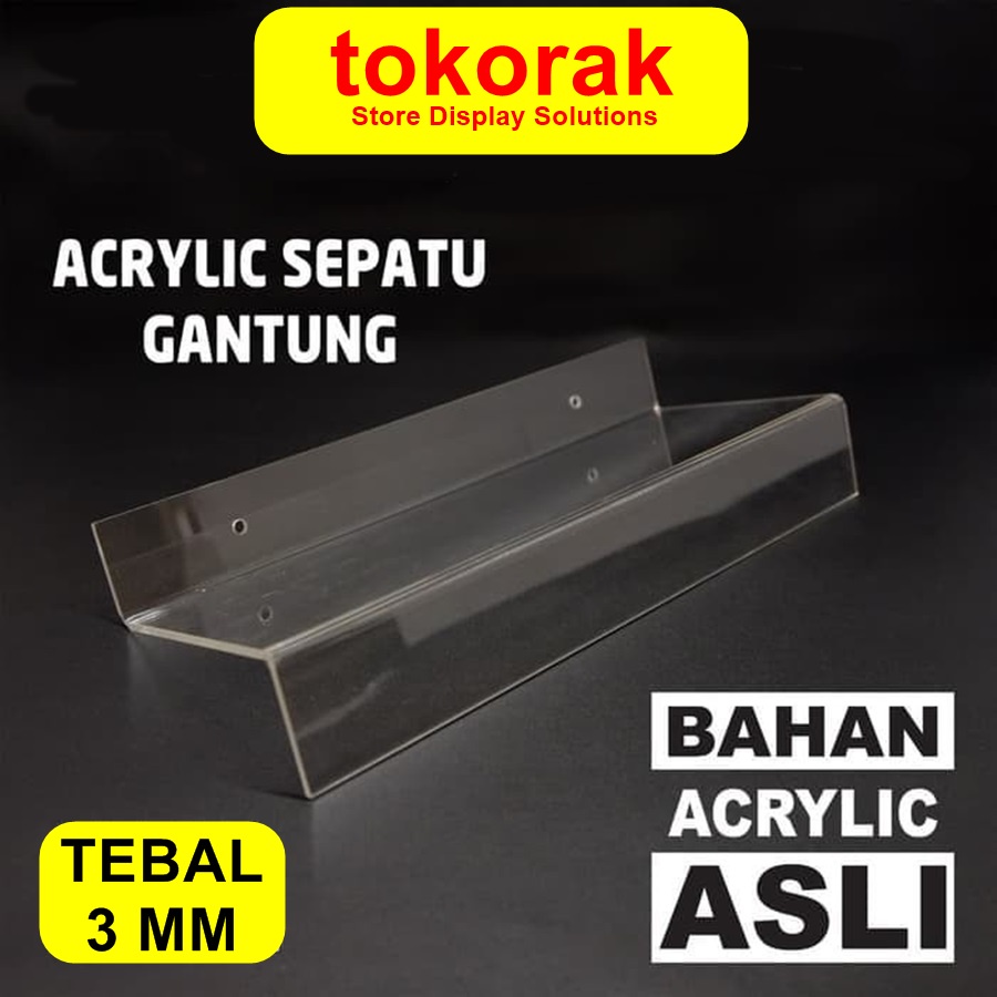 ACRYLIC SEPATU GANTUNG AKRILIK ASLI MIKA SENDAL DISPLAY TAS MAINAN