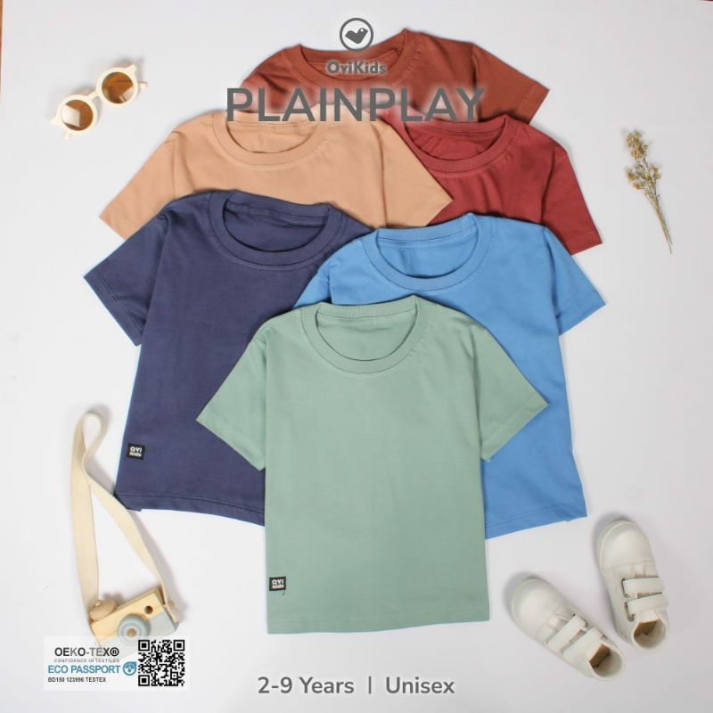 OVIKIDS PLAINPLAY - KAOS POLOS ANAK UNISEKS 2-9 BY OVIKIDS